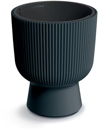 Prosperplast Milly Designer-Blumentopf Modernes Zylinderdesign inkl. Pflanzeinsatz, für Innen- und Außenbereich, Frostbeständig, Hitzebeständig und UV-strahlenbeständig (Anthrazit, ⌀ 390 mm)