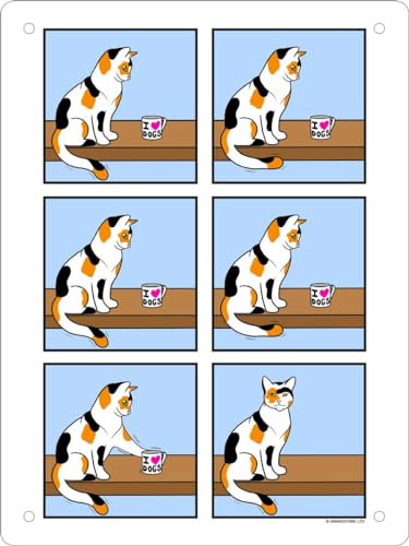 Not A Fan Cat Comic Mini Tin Sign 15x20cm