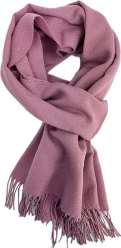 Wollschal Herrenschal Damenschal Winterschal warm angenehm weich Fischgratmuster in rosa