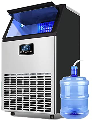 TEmkin Ice Maker Machine for Countertop, Portable Ice Cube Maker, Self-Cleaning LED Display Low Noise - Ideal For Home Kitchen Office Restaurant Bar Coffee Shop (B 80 kg)