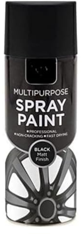 Inspired Essentials All Purpose Aerosol Spray Paint 400ml Quick Drying Spray, Fast Dry and Excellent Coverage for Metal, Wood, Plastic and More (1, Black Matt - 151)