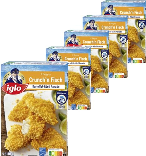 Iglo Filegro Crunch'n Fish 250 Gramm x 5 STÜCK [Frischegarantie]