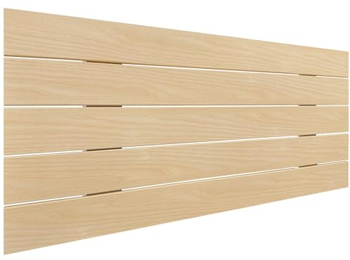 DHOME Sänggavel i Återvunnet MDF-Trä Horisontell Pallstil Pallbädd Inkluderar Beslag (90x46 Palet 5, Naturligt Trä)