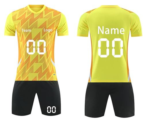 Generic Meine Bestellungen Anzeigen Trikot Fussball Junge Sommer 2 Teilig Em Fussball 2024 Oversized Fußball Kinder Dart Trikot Für Herren Wm Trikot 2014(5-Yellow,XL)