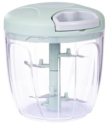 Multifunctional Garlic Chopper, Hand Pull String Garlic Chopper for Kitchen, Household Helper for Pressing Garlic, Cutting Vegetables and Mincing Meat(900ml,Green)