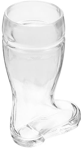 OKUMEYR Boots Glasbecher 580ml Stiefelförmiger Bierkrug Aus Glas Vintage Trinkglas Für Cocktails Likör Bier Stabiler Boden Für Sicheren Stand Für Bar Pub Und Partys