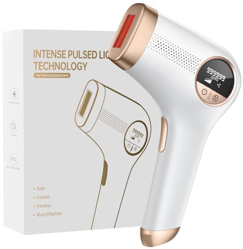 IPL Geräte Haarentfernung Laser, 600NM-1200NM Effizient IPL Haarentfernungsgerät mit 5 Energiestufen Hause Epilierer für Männer, Frauen, Gesicht, Achseln, Beine und Körper