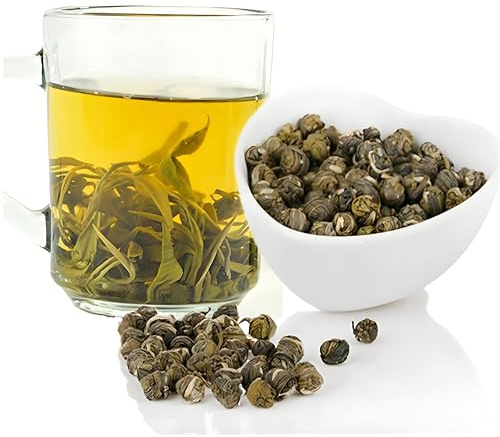 100g Mini Boules De Thé Au Jasmin Thé Parfumé Thé Vert Chinois Traditionnel Frit à La Main Sans Additifs Boisson Verte Relaxation En Vrac Frais Et Délicat Aux Fleurs De Jasmin