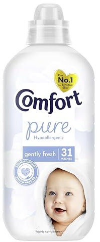 Comfort Pure Fabric Conditioner Dermatologist-Recommended and Hypoallergenic with a Gently Fresh Fragrance 31 washes (930 ml)
