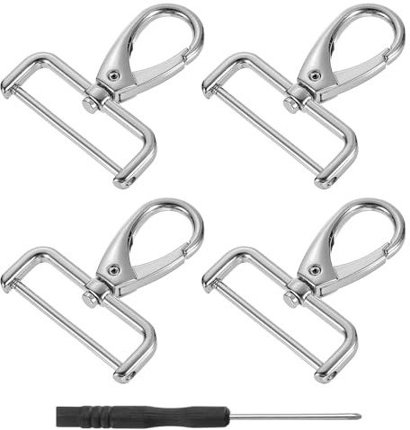 QUARKZMAN Schwenk-Karabinerhaken, D-Ring Abnehmbarer Schnapphaken Metall-Karabinerhaken mit Schraubendreher für Geldbörse Schlüsselanhänger DIY Handwerk