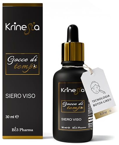 Krinesia Gocce di Tempo Hyaluronsäure Gesicht | Anti-Aging Hyaluronsäure Gesichtsserum mit Vitamin C, Bioplacenta und Botox-like® Proteinen | Feuchtigkeitsspendend, straffend, Made in Italy - 30 ml