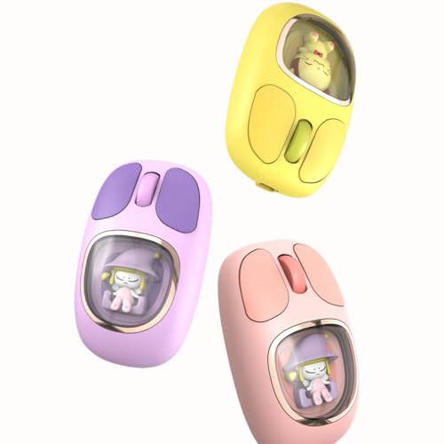 PUSOKEI Niedliche Drahtlose Maus, 2,4 G BT3.0 BT5.0 Tri-Mode Bluetooth-Maus, Stille Operation und Ergonomisch mit RGB-Hintergrundbeleuchtung für Laptops-Tablets Computer Gaming Gaming (PINK)