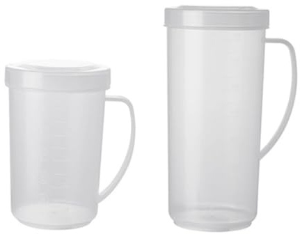 CONGARTENO 2 pezzi Misurini in Plastica con Scala Graduata Caraffe per Latte e Caffè Resistenti al Microonde Facili da Pulire e Riutilizzabili per Bevande Calde e Fredde Riutilizzabile