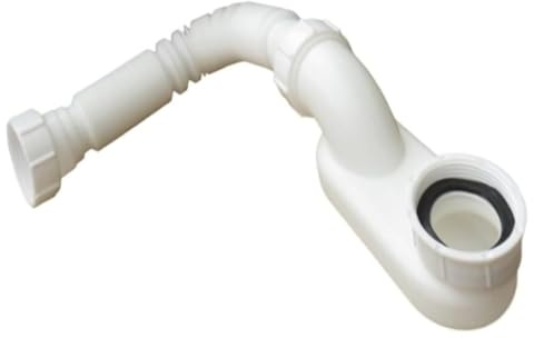 Badewannenablauf G1-1/2 Flexibler P-Siphon, verstellbarer Badewannen-Siphon, Duschablaufrohr, flaches, platzsparendes Design