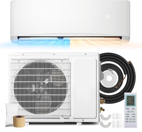 Tehanld 12000 BTU Mini Split Air Conditioner, 17 SEER2 115V Energy Efficient AC Inverter Air Conditioner & Heater Pump System, Cools Up to 750 Sq.Ft, Complete Installation Kit