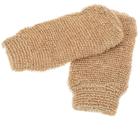 TINEASUR Jute Body Scrub Gloves 2pcs Hand Bath Mitts Deep Cleaning Shower Rubbing Towels for Exfoliating Dead Skin Removal Household Bathing