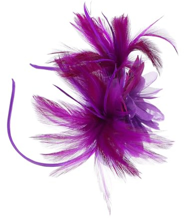 JECOMPRIS Bandeau Fascinateur en Nylon Pourpre Léger et Respirant, Accessoire de Coiffure Vintage de Petit Chapeau pour Diverses Occasions Élégantes