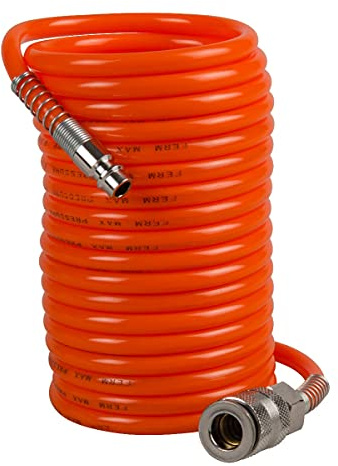 FERM Tuyau à air 5m - avec connexion rapide - pour compresseur