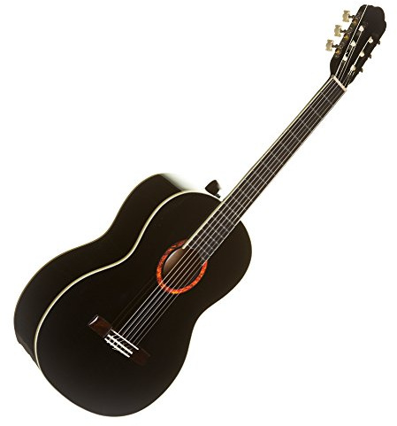 Guitarra Clásica - Romero por La-Mancha - negro Mod Lava 41- Acabado de alto brillo.
