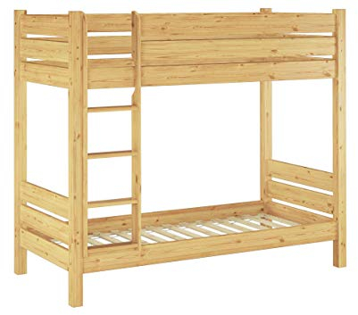 Erst-Holz®Etagenbett extra stabil Massivholz 80x200 Stockbett Nische 80 teilbar Rollroste 60.16-08 T80