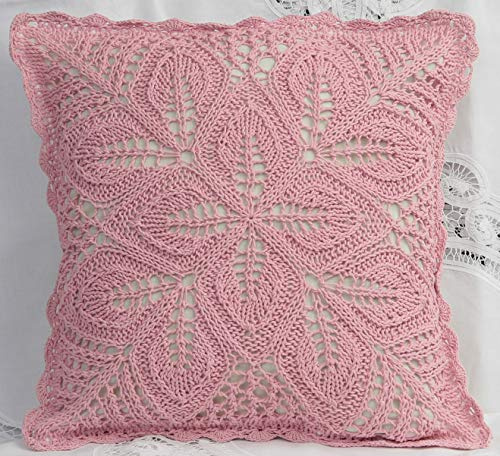Creative Linens Cotton Crochet Pillow Cushion Cover 16x16 Pink Throw Pillow Case