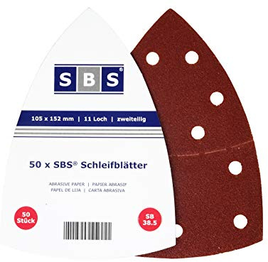 SBS Schleifblätter | 105 x 152mm | Korn 40 | 50 Stück | für Multischleifer Prio