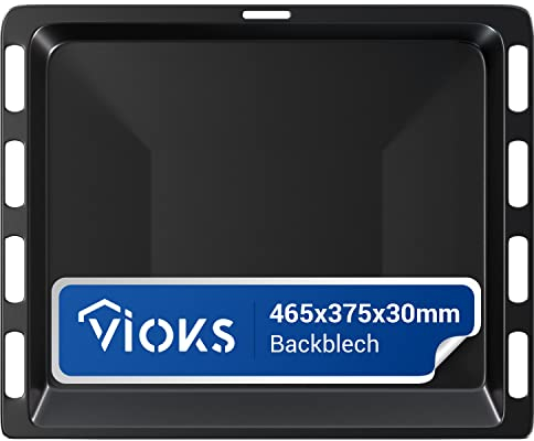 VIOKS Backblech Tief Fettpfanne für Bosch 00662999 662999 - 465x375x30mm Emailliert Baking Tray - Ersatz für Siеmens Constructa Profilo Herd Backofen