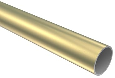 INTERDECO Gardinenstangen-Rohr 20 mm aus Metall, Messing-Optik, Zubehör für Vorhangstangen und Stilgarnituren, Typ 1120901, 100 cm