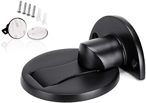 Butée de Porte Magnétique à Fixer au Sol - Fermeture Souple Invisible et Robuste en Acier Inoxydable - Métal Brossé Noir