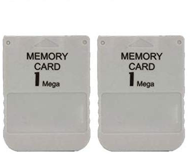 Lot de 2 cartes mémoire pour PS1 Playstation 1 Memory Cards 1 MB Memory Card Memory Card compatible avec Sony Playstation 1 PS1 PSX