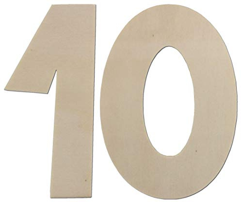 Deko Zahlen - Geburtstagsdeko 10 Geburtstag aus Holz - Ideale Geburtstag Geschenkideen oder als Party Tischdeko (60 cm)
