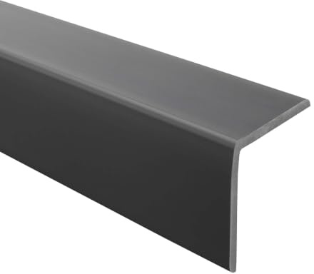 Quest Winkelprofil PVC 40x40 mm selbstklebend - Dunkelgrau, 200 cm | Elastischer Eckschutz & Abschlussleiste, für Wand-, Möbel- & Türkanten, feuchtigkeitsbeständig, leicht zu montieren