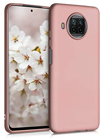 kwmobile Case kompatibel mit Xiaomi Mi 10T Lite Hülle - Schutzhülle aus Silikon metallisch schimmernd - Handyhülle Metallic Rosegold