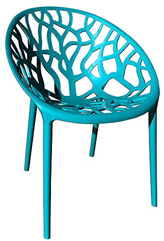 TRISENS Gartenstuhl Kunststoff Stapelstuhl Bistrostuhl Küchenstuhl Stuhl Stapelbar, Farbe:Blau, Menge:1 St.
