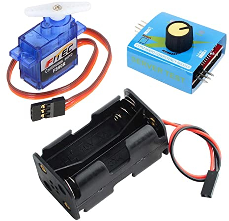 Wishiot Micro Servo Tester Kit,9g Servo Motor 360°+3CH Digital Servo Tester ESC Speed Controller Checker+AA Batteriehalter Case