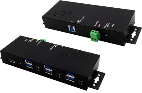 Exsys EX-1517HMVS - Hub industrial, 7 puertos USB 3.0, 15kV EDS, Din-Rail
