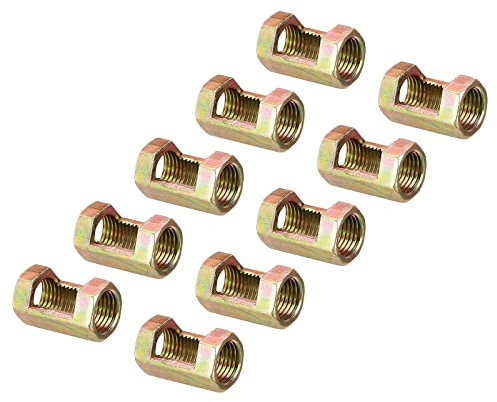 PATIKIL 1/2-18 Hex Coupling Nut, 10 Pack Female Thread Connector 30mm Hexagonal Sleeve Nut Rod Bar Stud Tube Joint Hardware for Lamp Repair DIY
