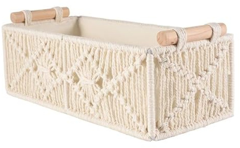 Iunipusy Makramee Aufbewahrungskörbe Box, Makramee Boho Geflochten Geschenkkorb für Badezimmer Aufbewahrungsbox Badezimmer, Toilettenpapier Aufbewahrung, Schlafzimmer