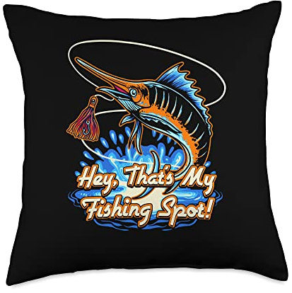 Hey Thats My Fishing Spot Introvert Lakes Antisocial Lagoon Throw Pillow
