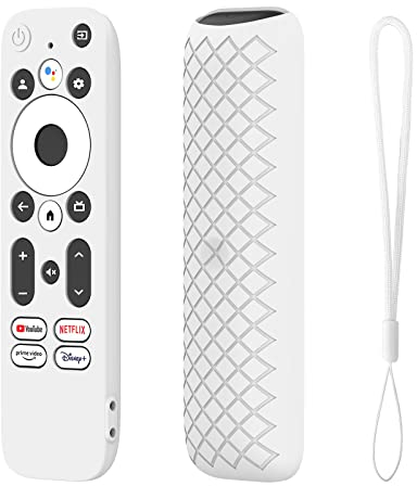 Silikon-Schutzhülle für MECOOL KD3 Android TV Stick, Anti-Rutsch-Fernbedienung Schutzhülle kompatibel mit Onn. Android TV 2K FHD Streaming Stick mit Lanyard (weiß)
