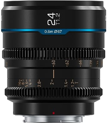 SIRUI Night Walker 24mm Cine-Objektiv mit Manuellem Fokus, T1.2-Objektiv mit großer Blende und S35 Frame Prime Lens für M4/3 Montieren Cameras, für BMPCC4K, GH5II, GH6, Z Cam (MS24M-B, Schwarz)
