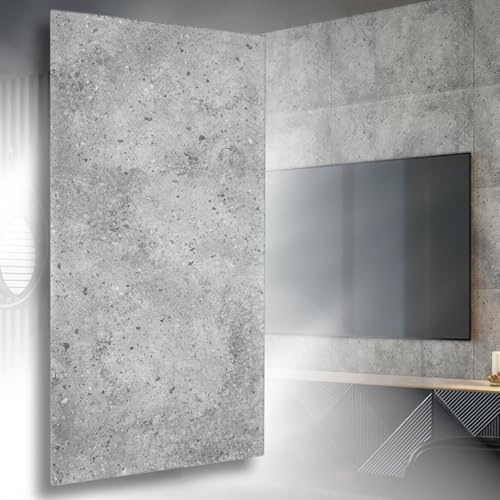 Polystyrol Paneele, Styropor Deckenpaneele XL Wandpaneele, Dekoren, Betonlook Beton Imitat Decken - Wandverkleidung, 3mm dick - 100x50cm 8m² - 16 Stück