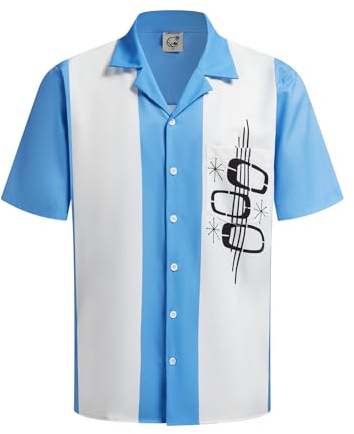 Hardaddy Henley-tröja med kontrasterande färger, långärmad tröja med knappar, långärmad t-shirt för män, basplagg, pullover, tröja med ficka, M