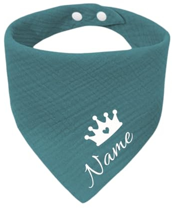 Personalisierbares Baby-Dreieckstuch aus Musselin – Weiches Baby-Lätzchen mit Namen – Ideal als Geschenk für Babys und Kleinkinder