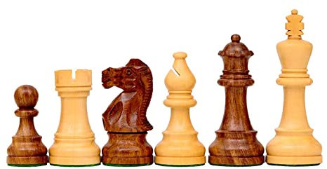 RR - Piezas de ajedrez de madera para tablero de ajedrez profesional (9,5 cm)