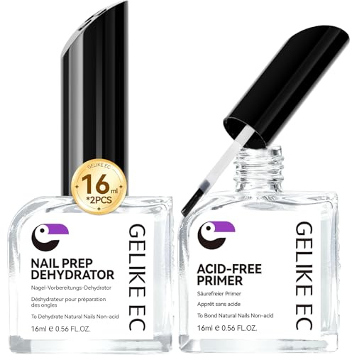 Gelike ec Nail Primer and Prep Dehydrator: für Gesunde Nägel und perfekte Haftung in der Maniküre für Beginners DIY Enthusiasten - Professionelle Nagelstudios und Zuhause 16ml*2