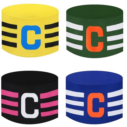 SFBSFL 5PCS Football Captains Armbands,Adjustable Football Band Soccer Captain's Armband For Adult And Youth,Youth Football Sports Children's Big C Armband,Suitable For Youth Football