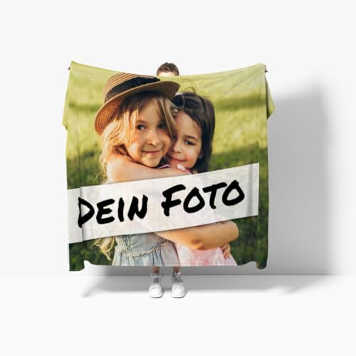 Personalisierte Kuscheldecke mit Foto - personalisierte Fotodecke - Kuscheldecke mit Ihrem Bild - Fotodecke selbst gestalten - Decke Querformat 200 x 140 cm 1 Foto Design 200 x 140 cm