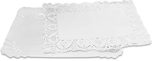 ALGON | Bandeja desechable 18/U para Servir Alimentos - Bandeja Desechable Rectangular Blonda 22x28 Ideal para Fiestas, Eventos y Catering con diseño Resistente y práctico