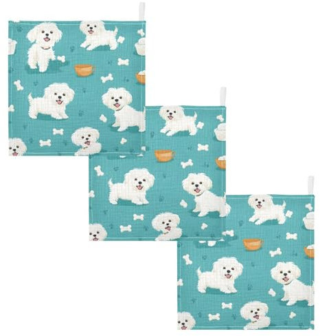 JUMBEAR Baby-Waschlappen für kleine Hunde, Musselin, super weich und saugfähig, für Neugeborene, Säuglinge und Kleinkinder, 3 Stück